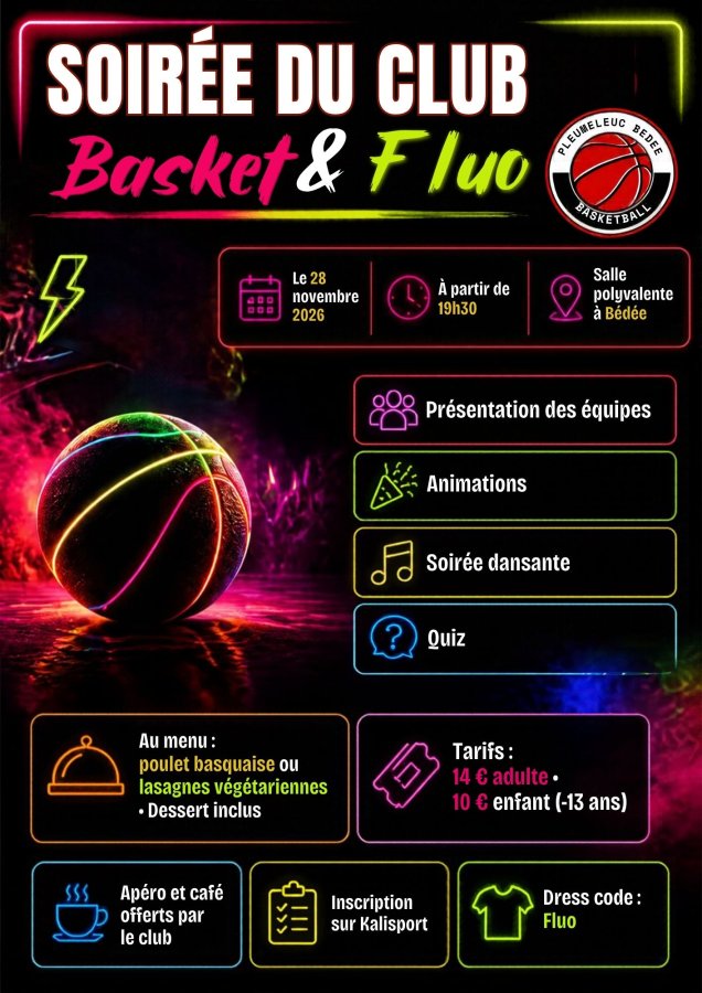 🏀 Soirée Basket & Fluo : rendez-vous le 28 novembre !